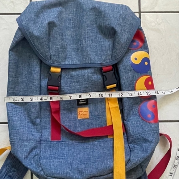 Herschel Supply & Co Y2K Backpack Yin Yang Pattern Vintage Blue Red Yellow - Picture 14 of 16